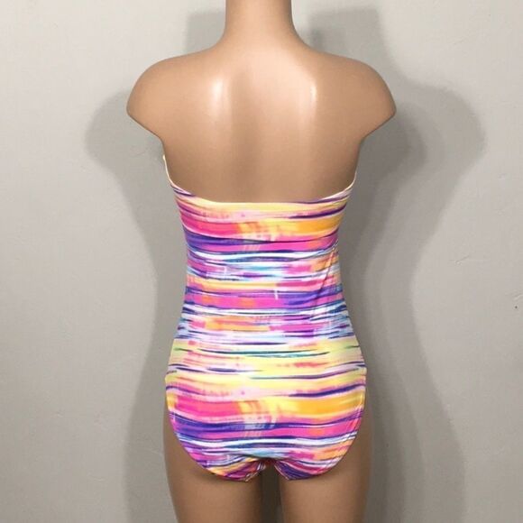 Lauren Ralph Lauren pastel stripe swimsuit. New - Picture 3 of 9
